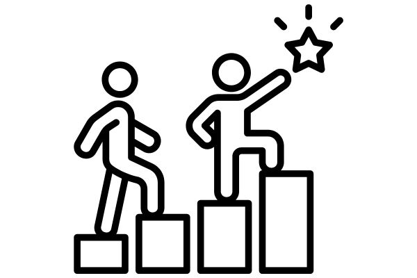 ステップを上がる絵