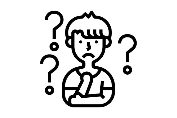 不思議がってる人の絵