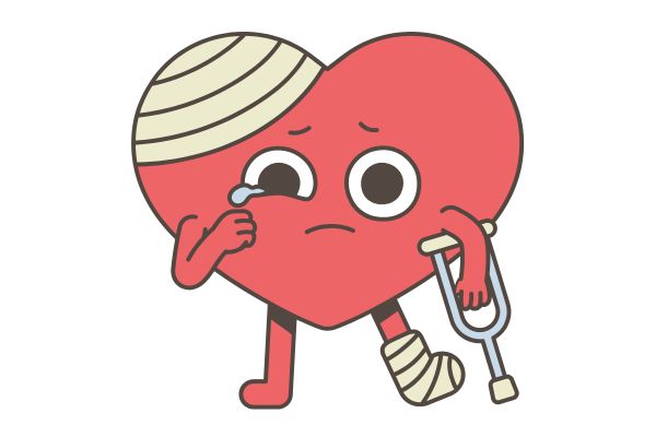 怪我したハートの絵