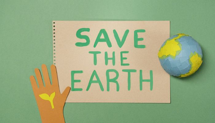 SAVE THE EARTHの文字写真